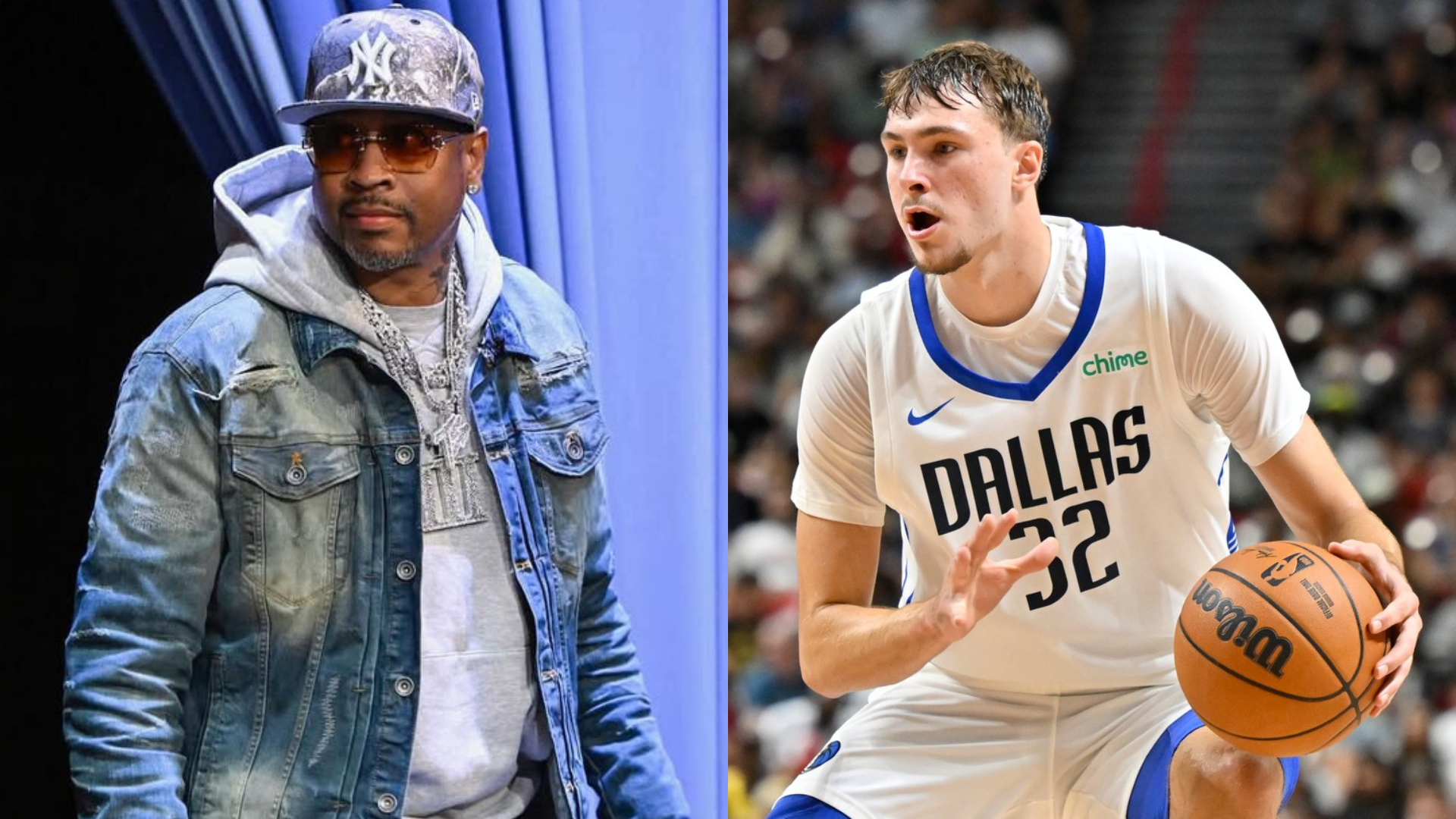 Allen Iverson and Cooper Flagg. - Source: Imagn