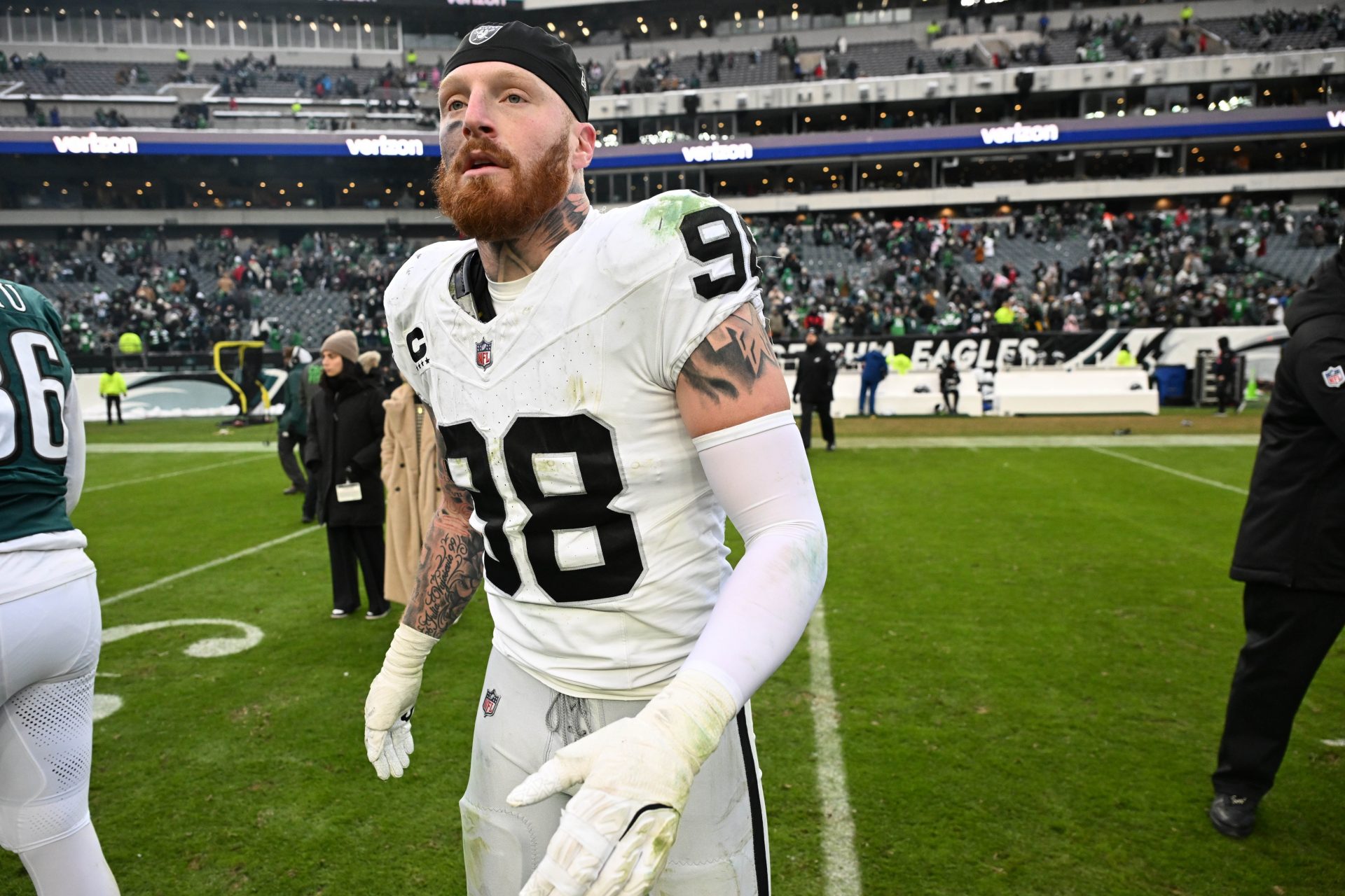 Maxx Crosby - Las Vegas Raiders vs Philadelphia Eagles - Source: Imagn