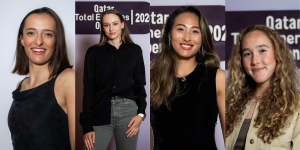 From left to right: Iga Swiatek, Elena Rybakina, Zheng Qinwen and Mirra Andreeva at the 2026 Qatar Open's players' party (Image credits: Jimmie48, Source: X)