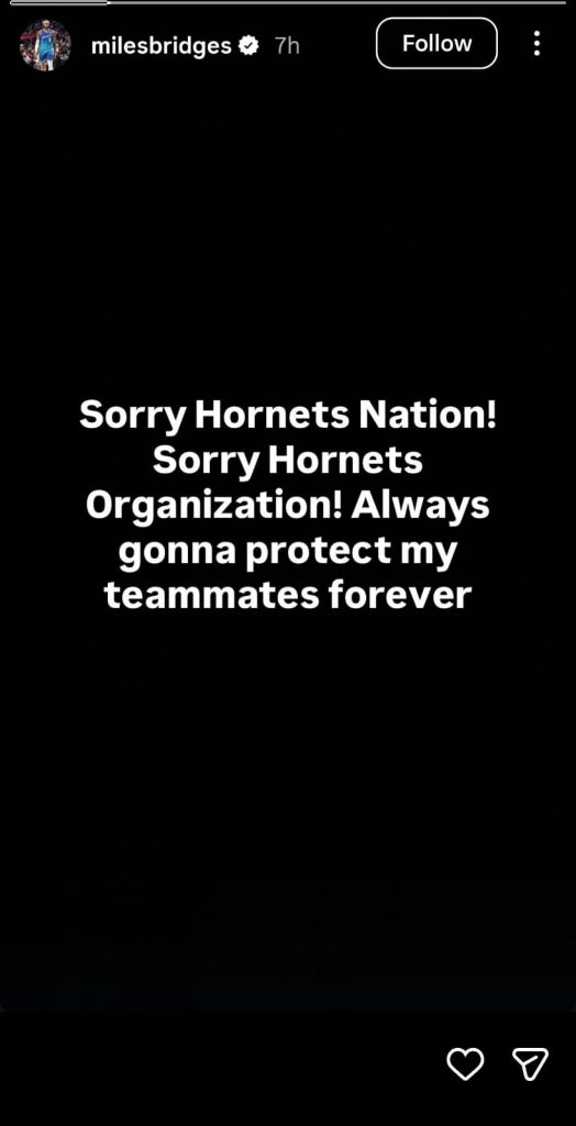 Miles Bridges' IG story