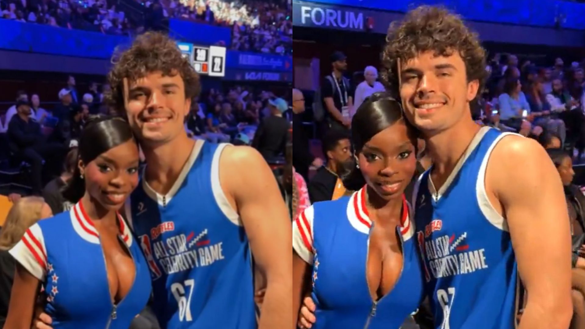 Olandria Carthen Turns Heads At NBA All-Star Celebrity Game As She Shows Support For Boyfriend Nic Vansteenberghe