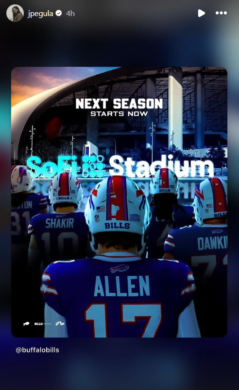 Screenshot from Jessica Pegula's Instagram story