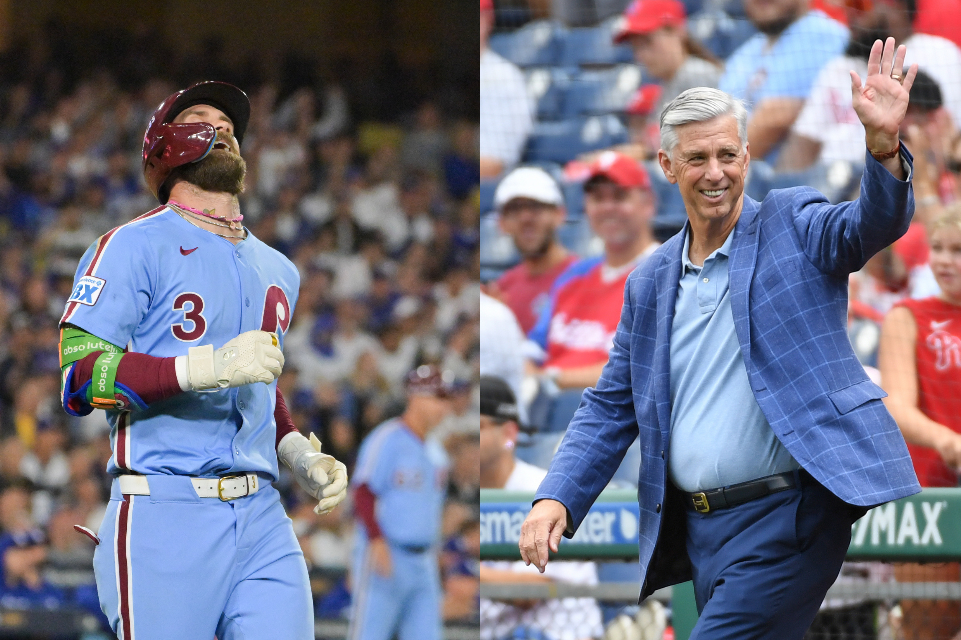 Bryce Harper (L) and Dave Dombrowski (R). Source: IMAGN
