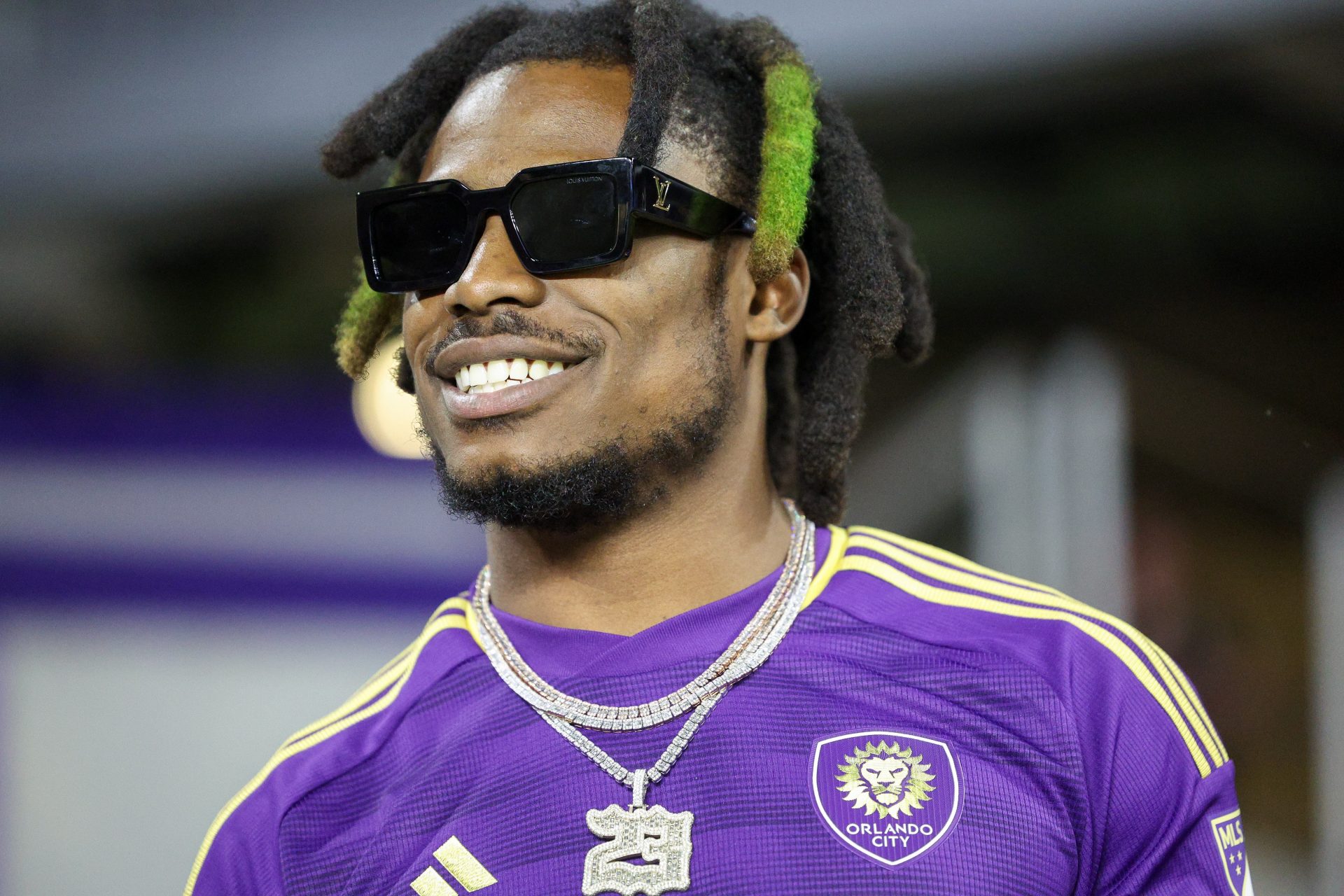 Philadelphia Eagles safety C. J. Gardner-Johnson (23) looks on before a match featuring FC Cincinnati and Orlando City SC at Exploria Stadium.