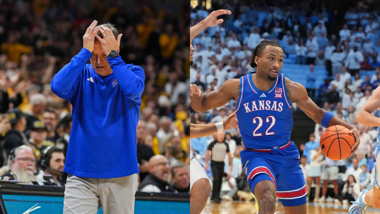 Bill Self and Darryn Peterson. - Source: Imagn