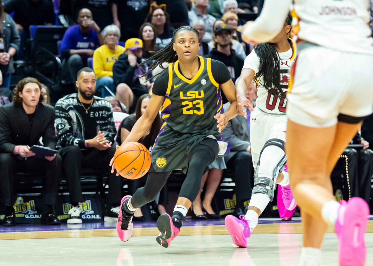 MiLaysia Fulwiley 23, LSU Tigers Women’s Basketball take on the South Carolina Gamecocks at the Pete Maravich Assembly Center in Baton Rouge, LA. (Source: Imagn)