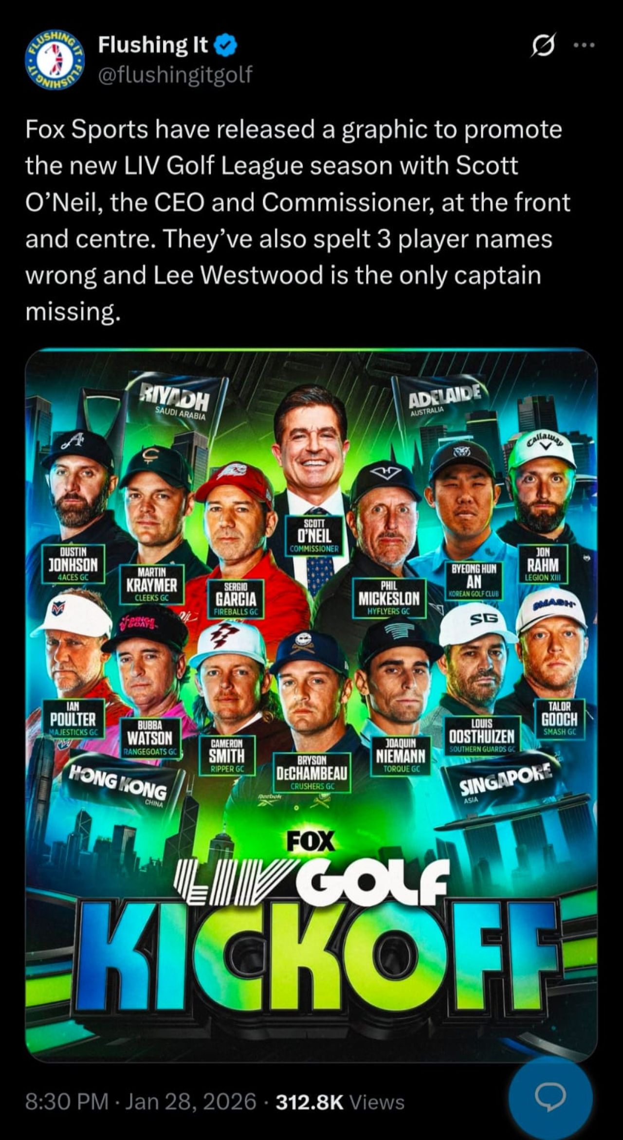 Screenshot taken from Flushing It's post on X (via @flushingitgolf)