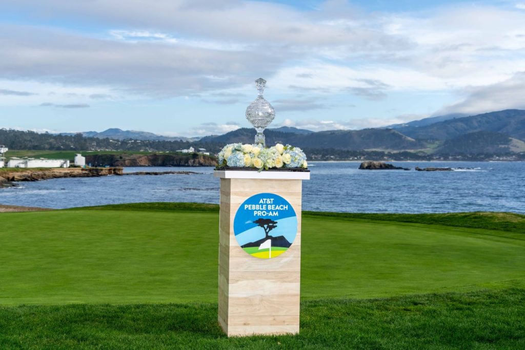 Pebble Beach Pro-Am trophy (Image Credit: Imagn)