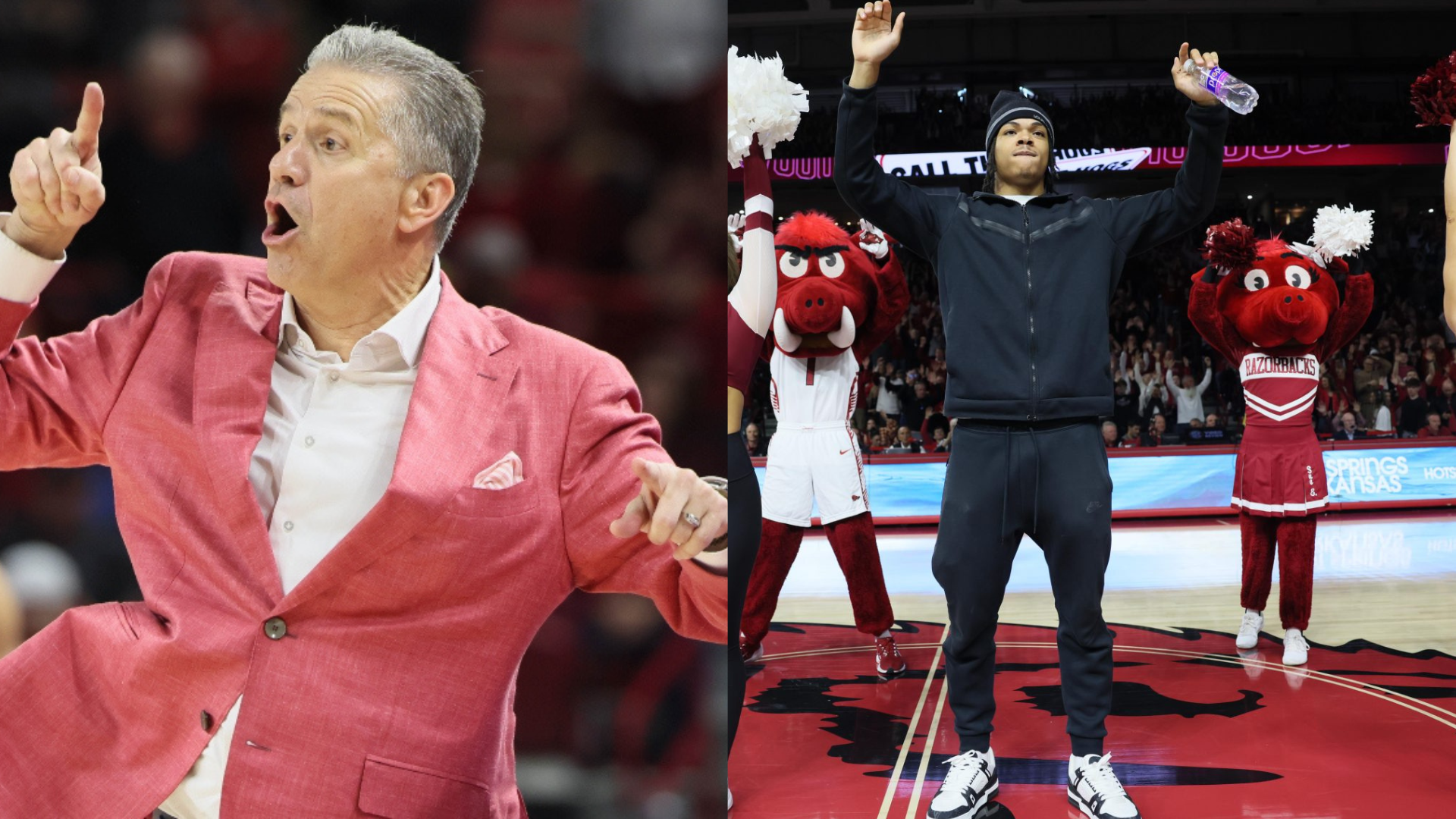 John Calipari and Darius Acuff. - Source: Imagn