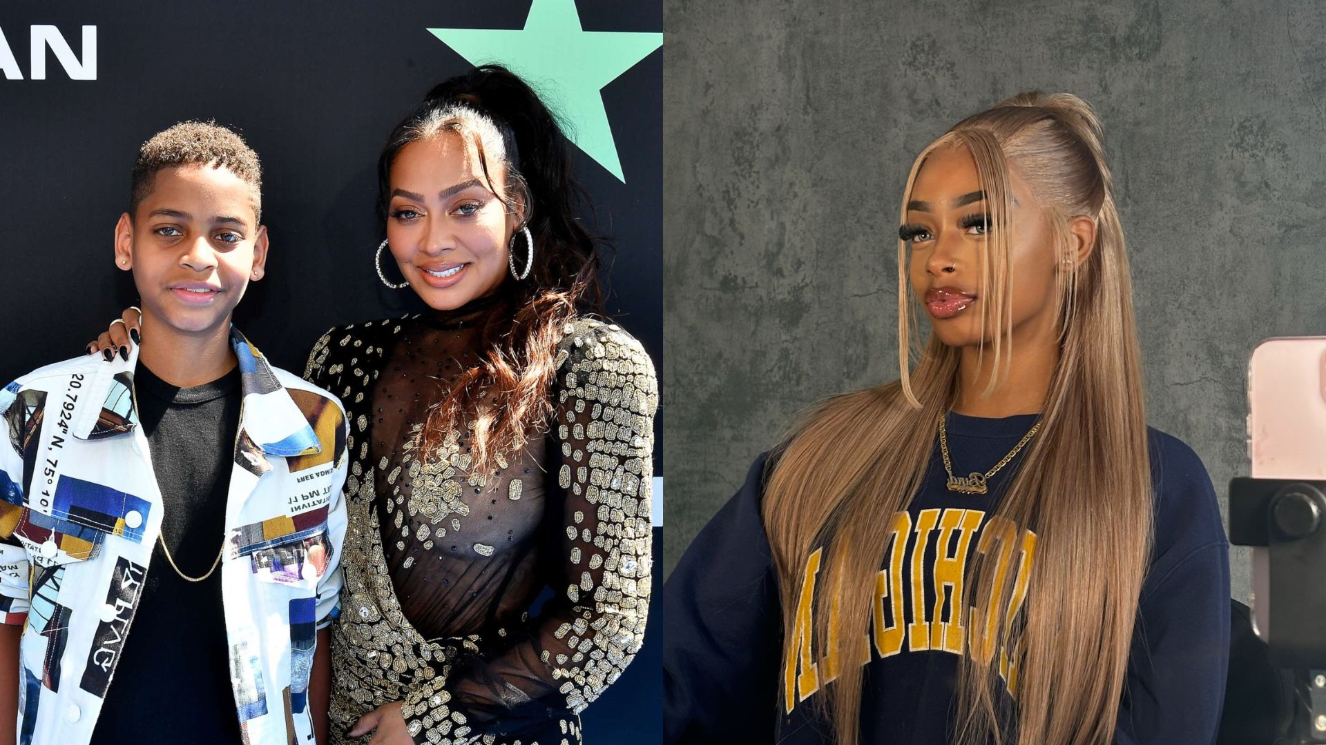 Kiyan Anthony's GF Angel Bradley Goes Head Over Heels As Mom La La Flaunts Chic All-Black Outfit