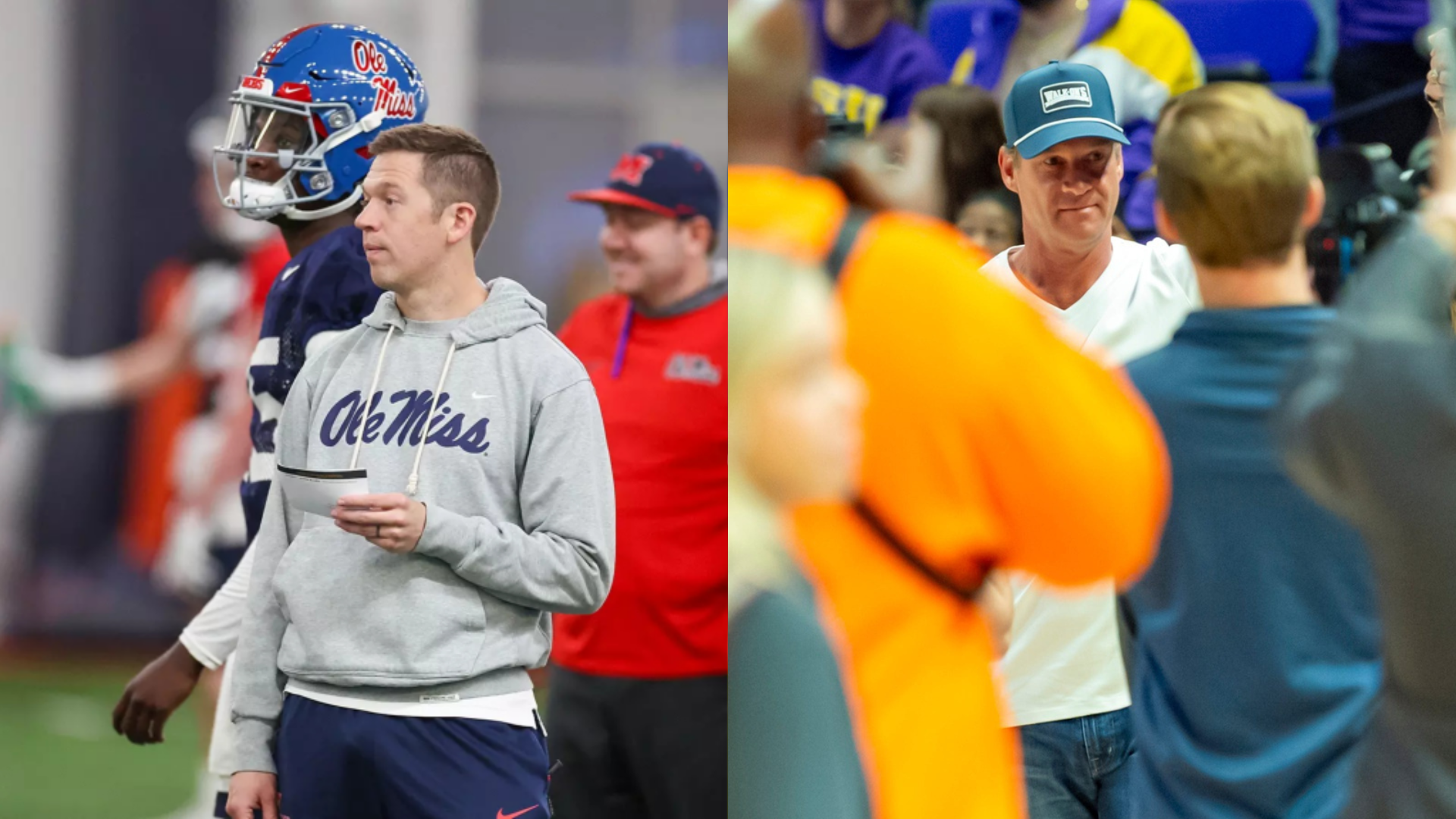 Charlie Weis Jr. and Lane Kiffin. - Source: Imagn
