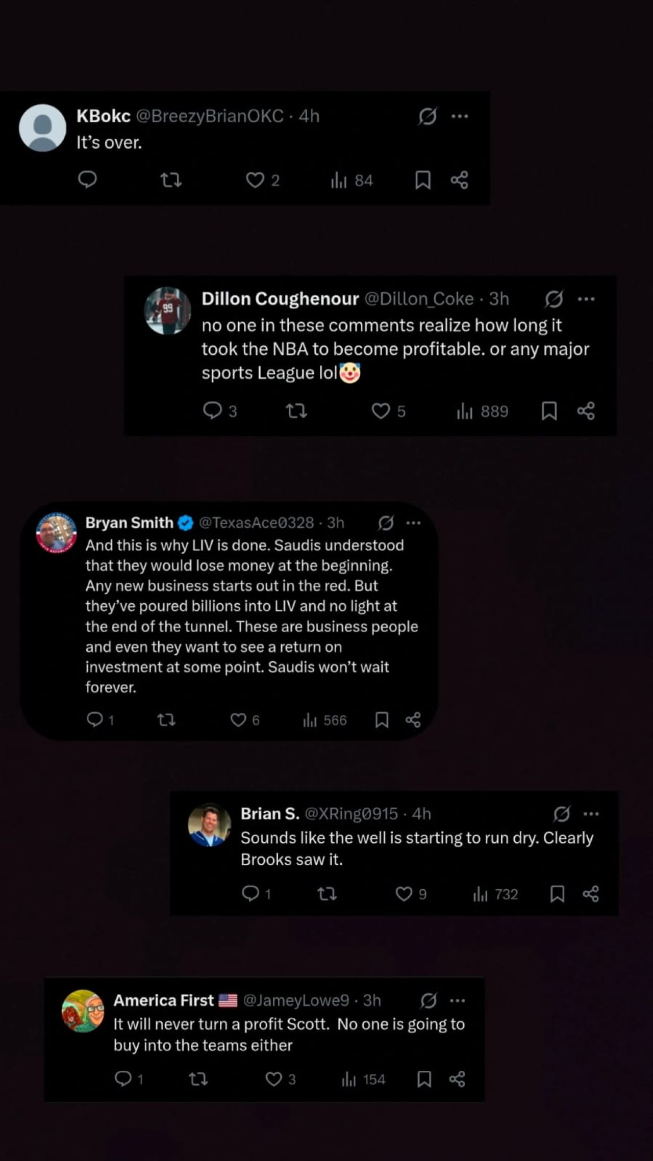 Screenshot of fan comments on NUCLR Golf's post on X