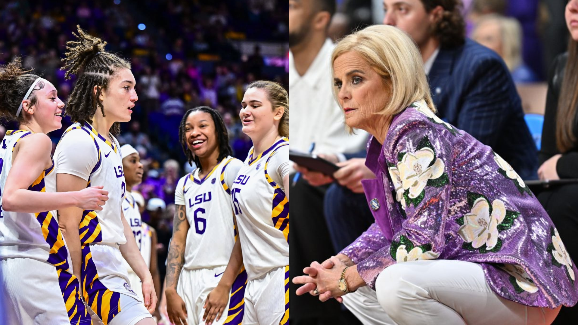 Kim Mulkey, Grace Knox and the 2025-26 LSU Tigers. - Source: Imagn, https://www.instagram.com/p/DUOgKs7lqiI/?img_index=2