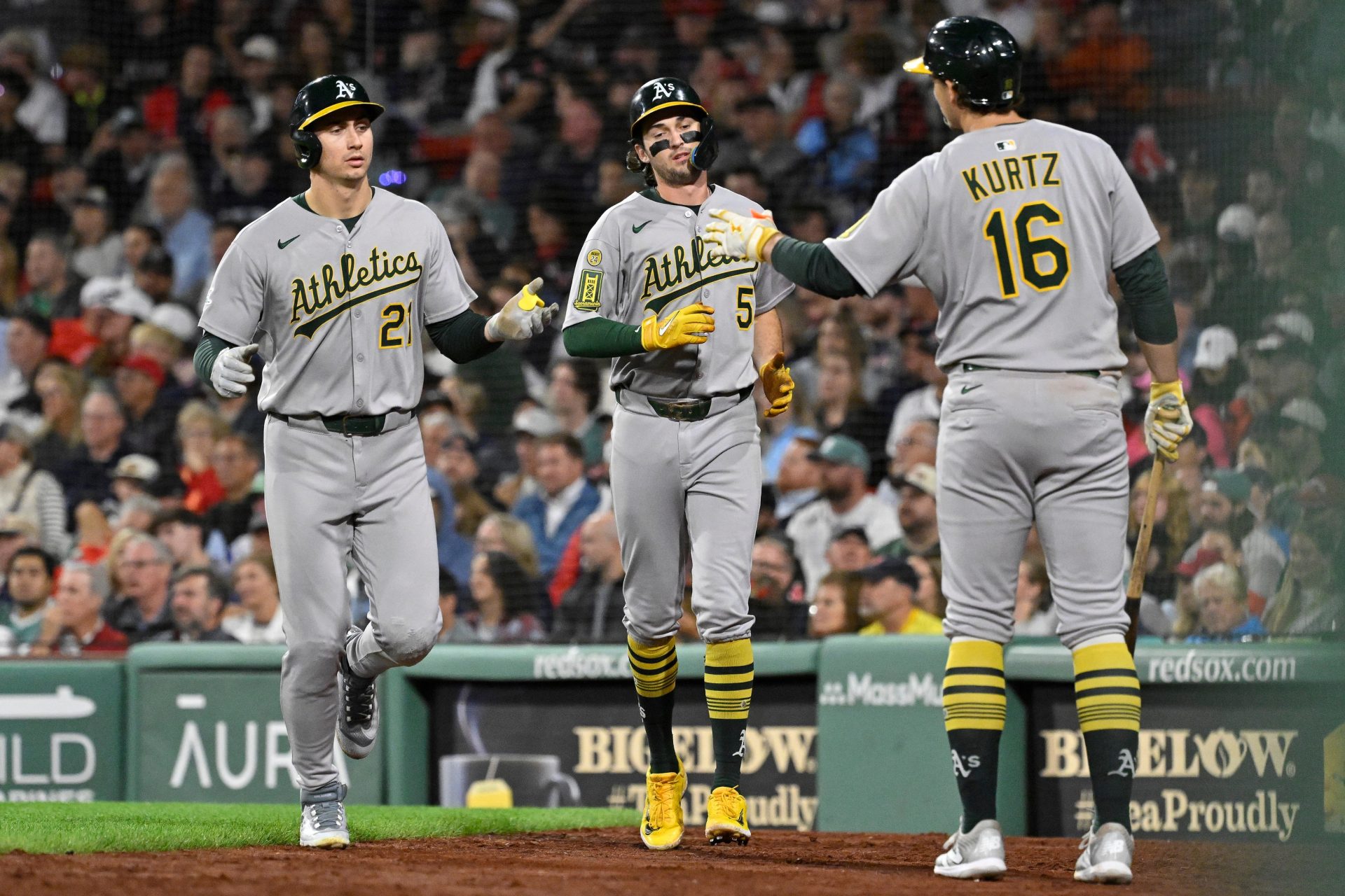 (Left to Right) Tyler Soderstrom, Jacob Wilson, Nick Kurtz (Image from - IMAGN)