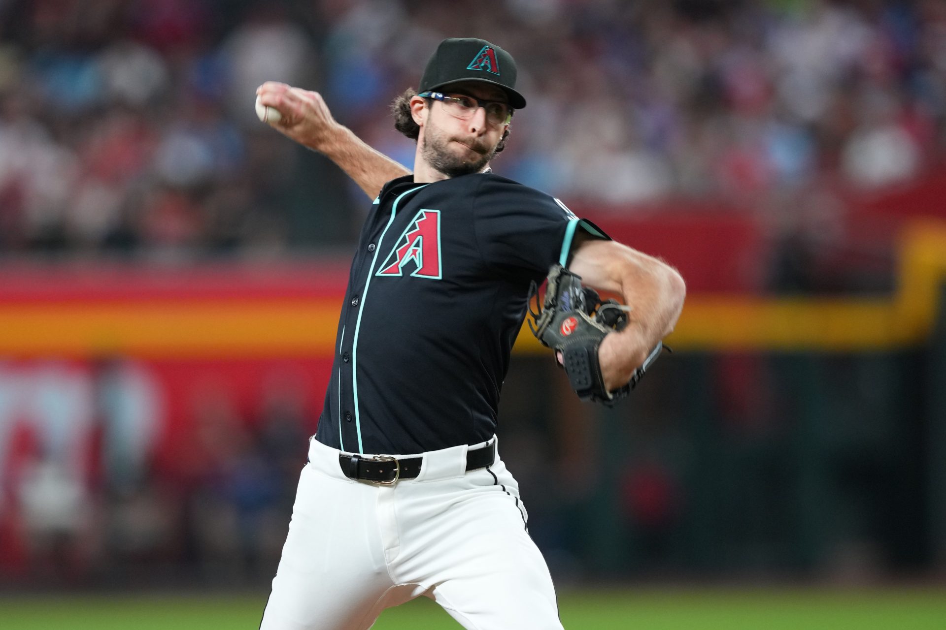 Arizona Diamondbacks pitcher Zac Gallen (23) pitches against the Philadelphia Phillies during the third inning at Chase Field.