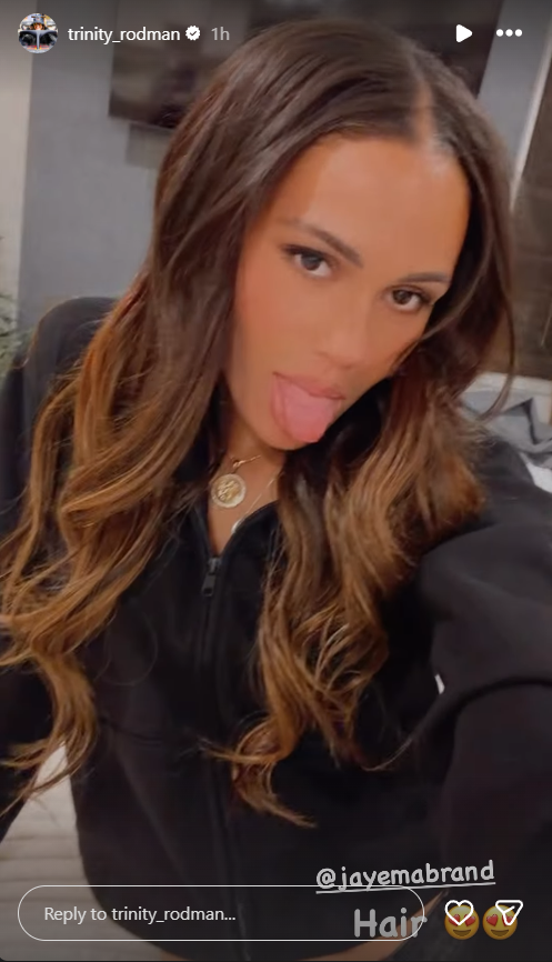 Screenshot from Trinity Rodman's Instagram story