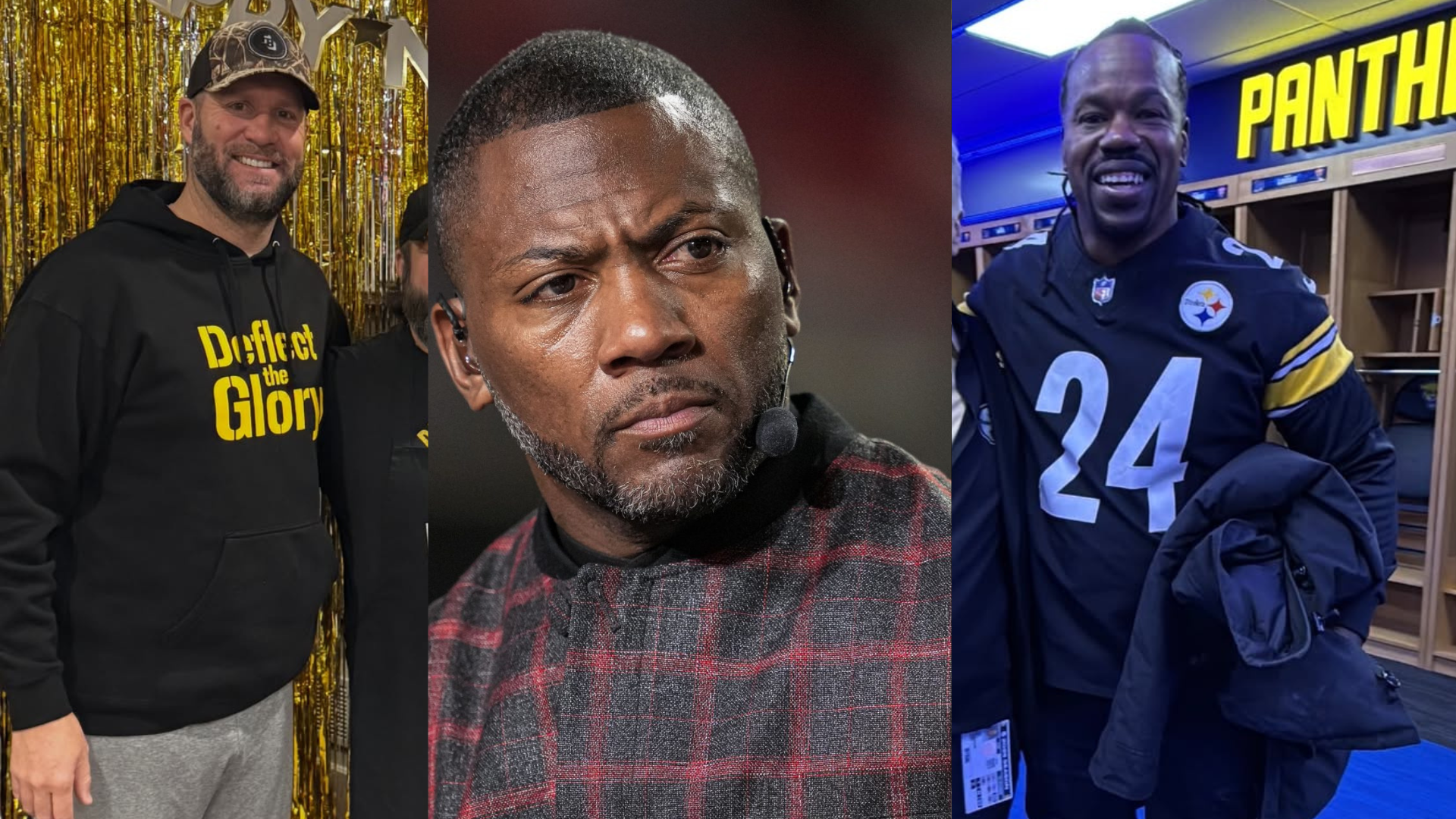 Ryan Clark, Joey Porter and Ben Roethlisberger. - Source: Imagn, https://www.instagram.com/p/DSTfSColTn5/?hl=en&img_index=11, https://www.instagram.com/p/DS8p2oMDTx8/?hl=en