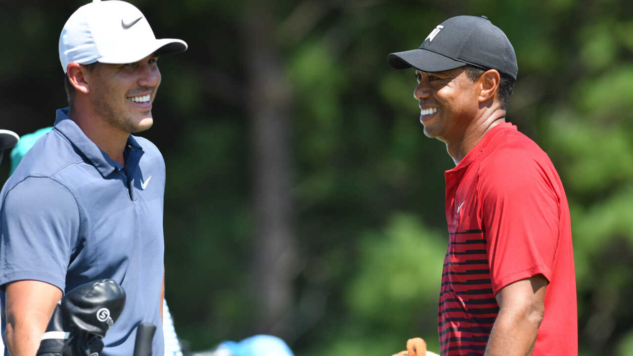 Tiger Woods and Brooks Koepka (Image via Imagn)