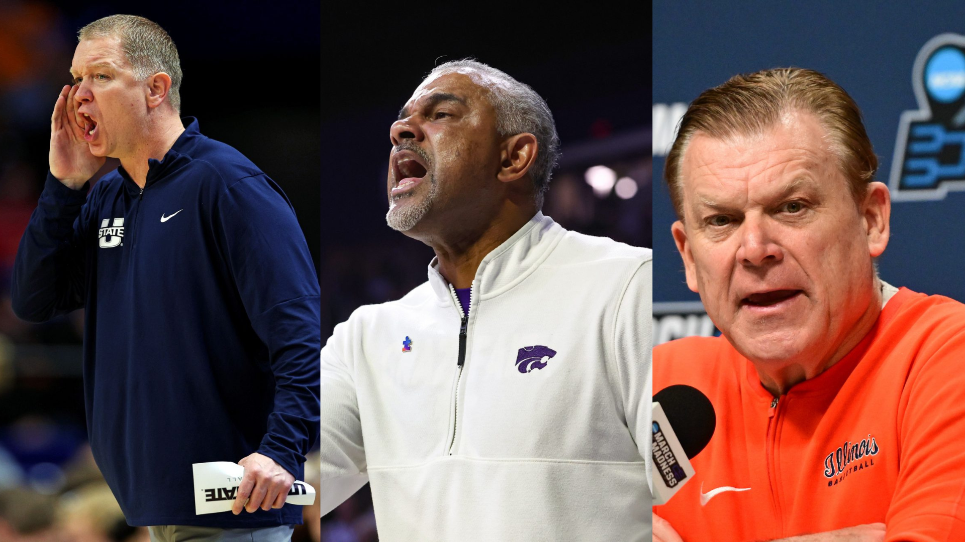 Jerrod Calhoun, Jerome Tang and Brad Underwood. - Source: Imagn
