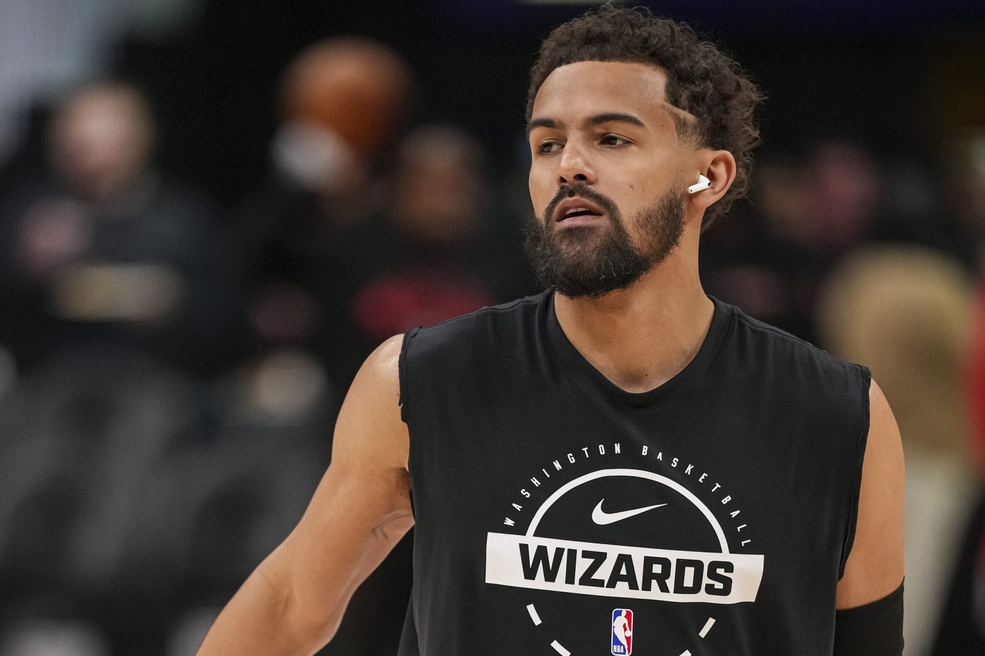 Washington Wizards guard Trae Young (3) warms up on the court before the game against the Atlanta Hawks at State Farm Arena - Source: Imagn Images