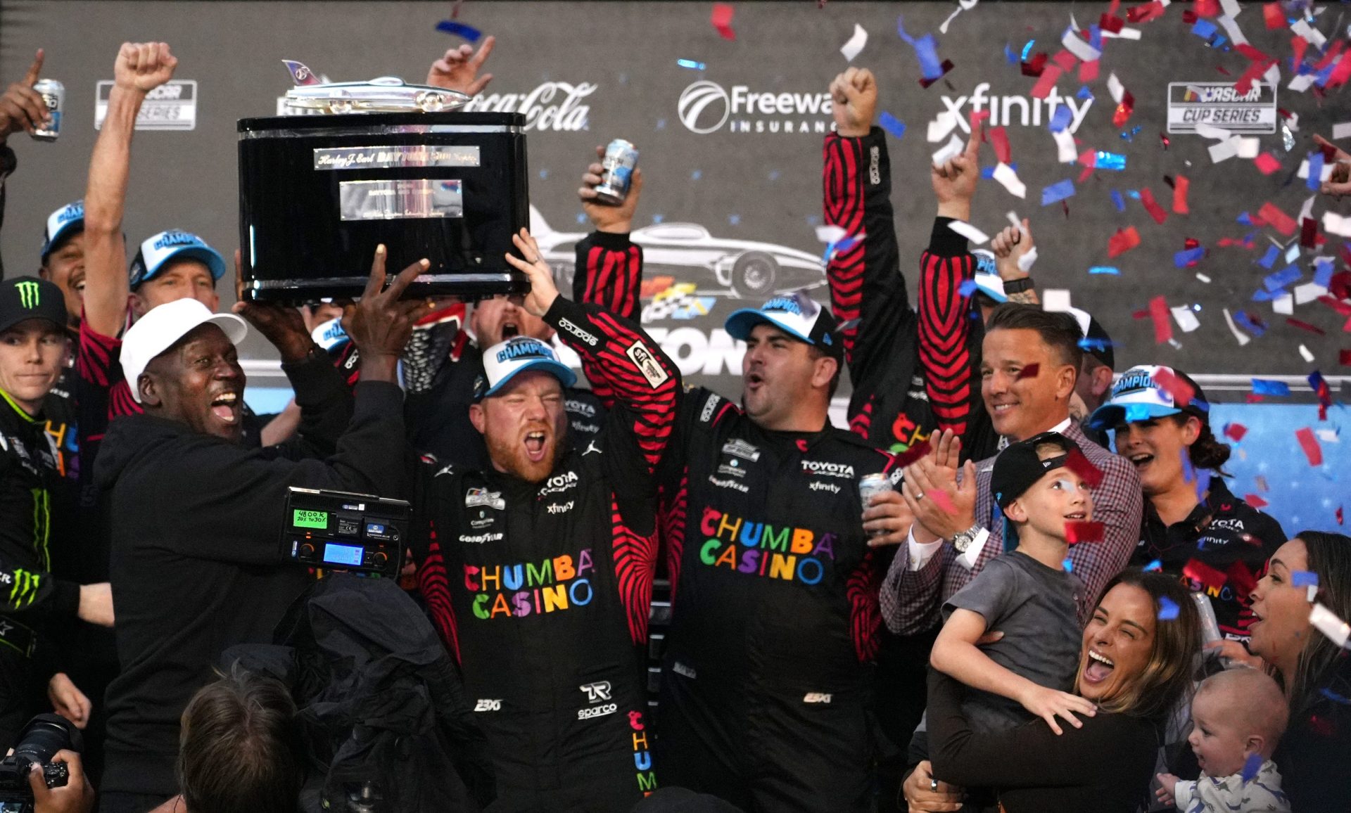 Michael Jordan at Tyler Reddick on Victory Lane. The 2026 Daytona 500 held Feb.15 at Daytona International Speedway.