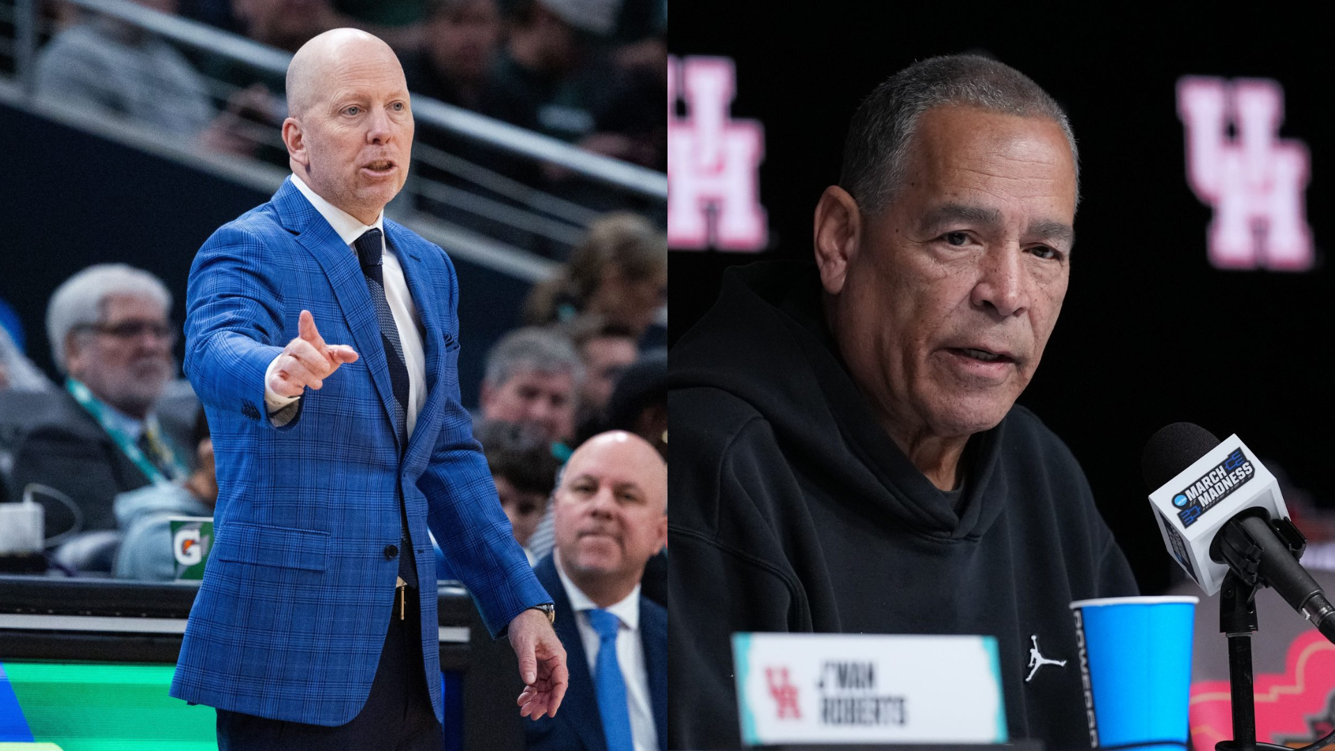 Mick Cronin and Kelvin Sampson. - Source: Imagn