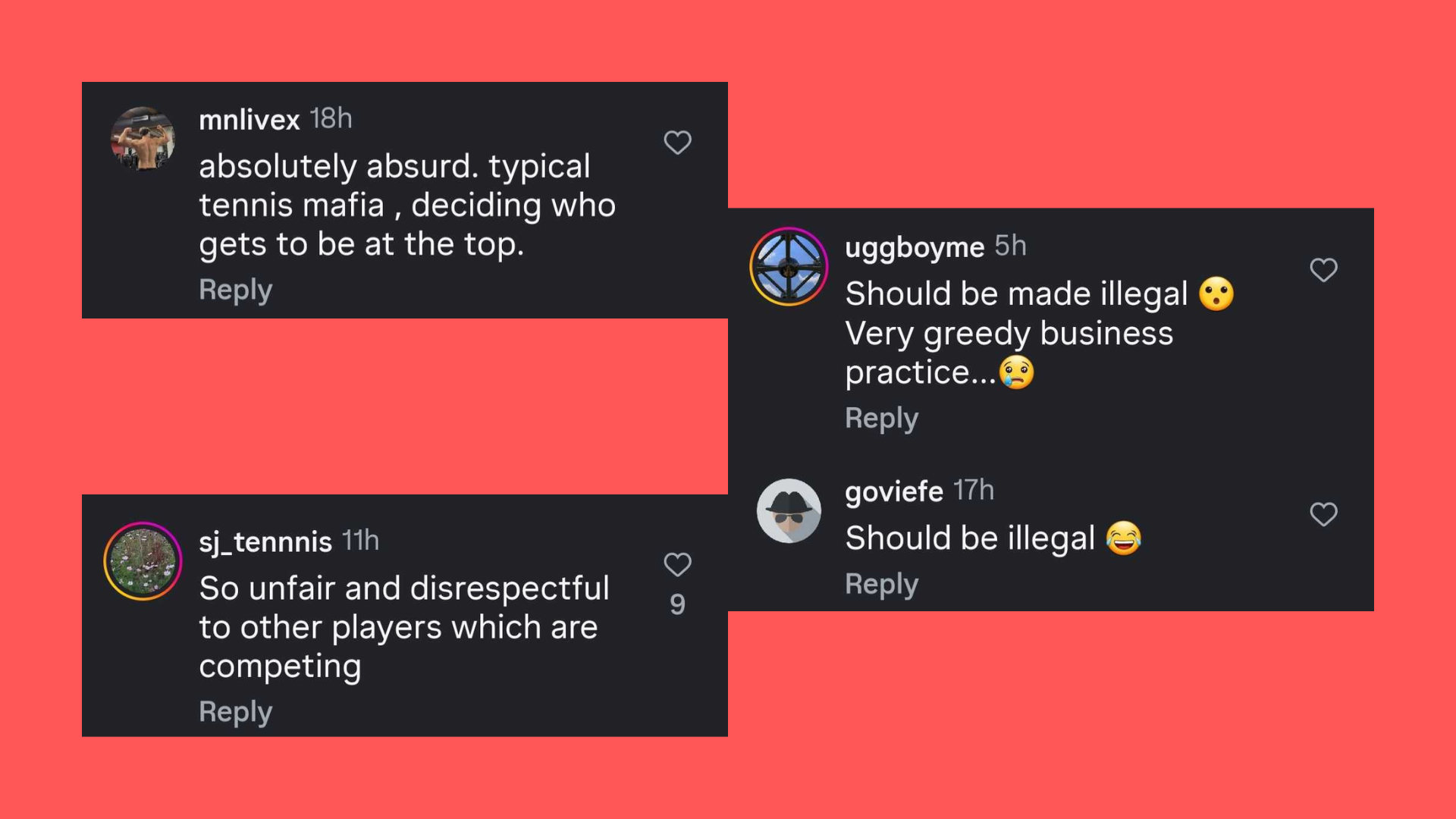 Screenshot of fan comments on the Instagram post
