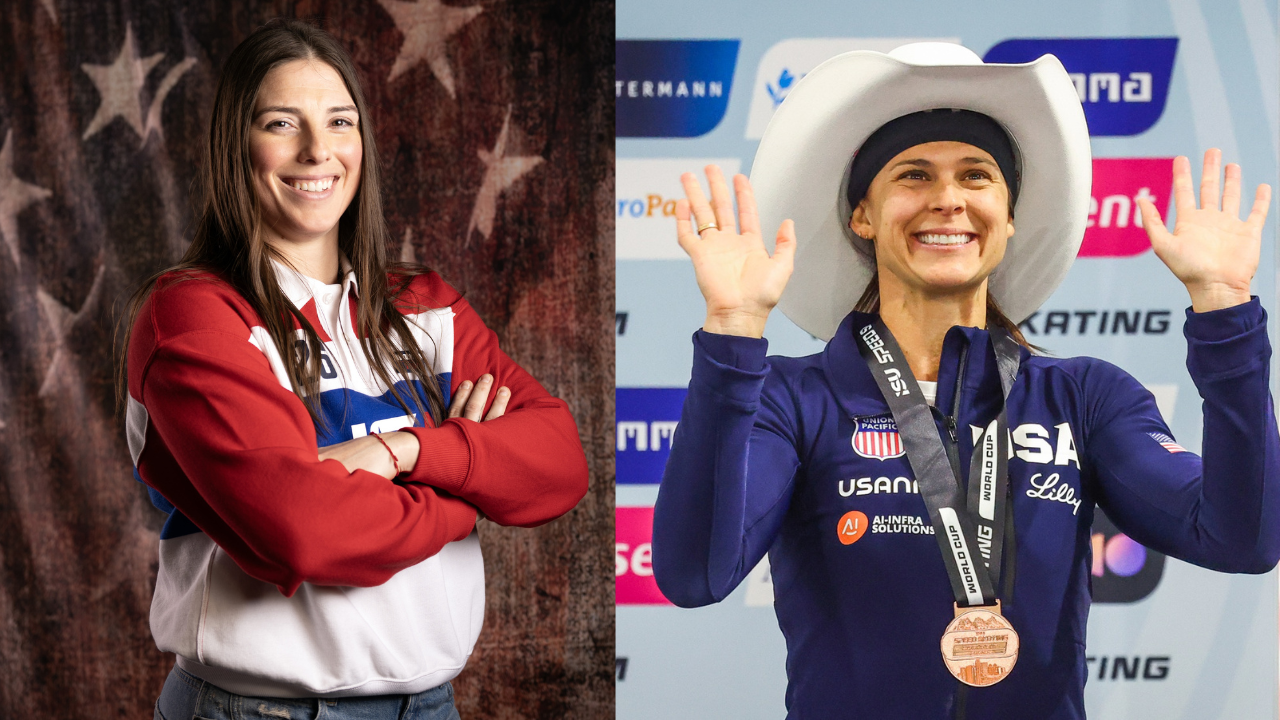 Hilary Knight poses for a photo during the U.S. Olympic Team Media Summit in preparation for the 2026 Milan Olympic Winter Games at Javits Center.