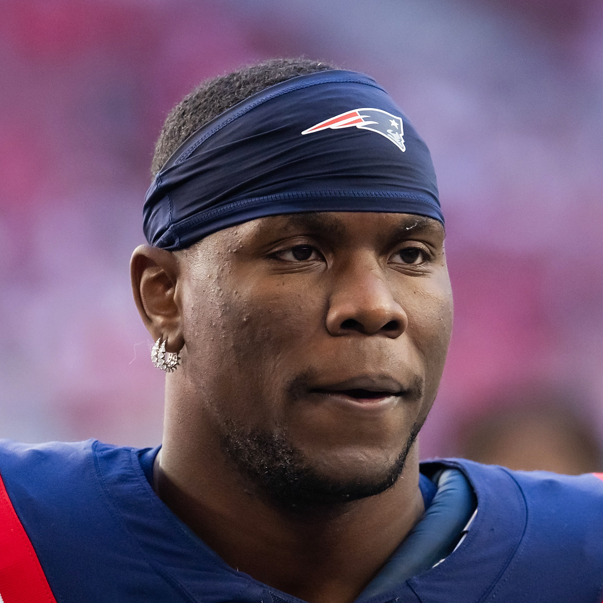 New England Patriots defensive end Keion White (99) against the Arizona Cardinals at State Farm Stadium.
