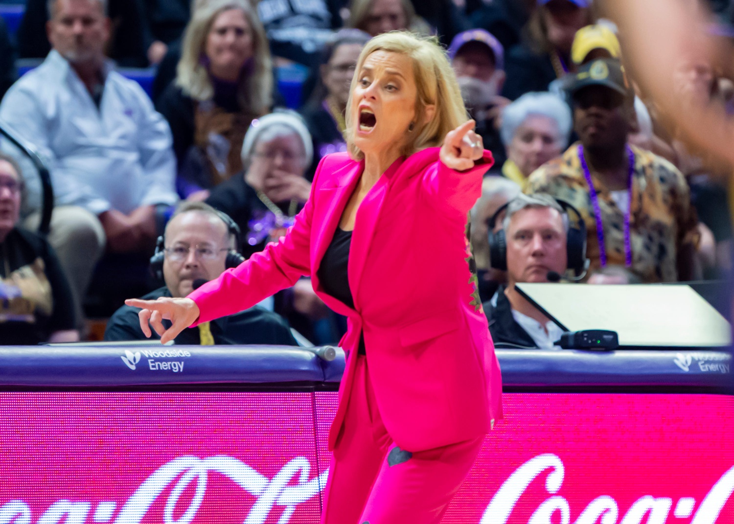 Kim Mulkey, LSU Tigers Women’s Basketball take on the South Carolina Gamecocks at the Pete Maravich Assembly Center in Baton Rouge, LA. Saturday, Feb. 14, 2026.