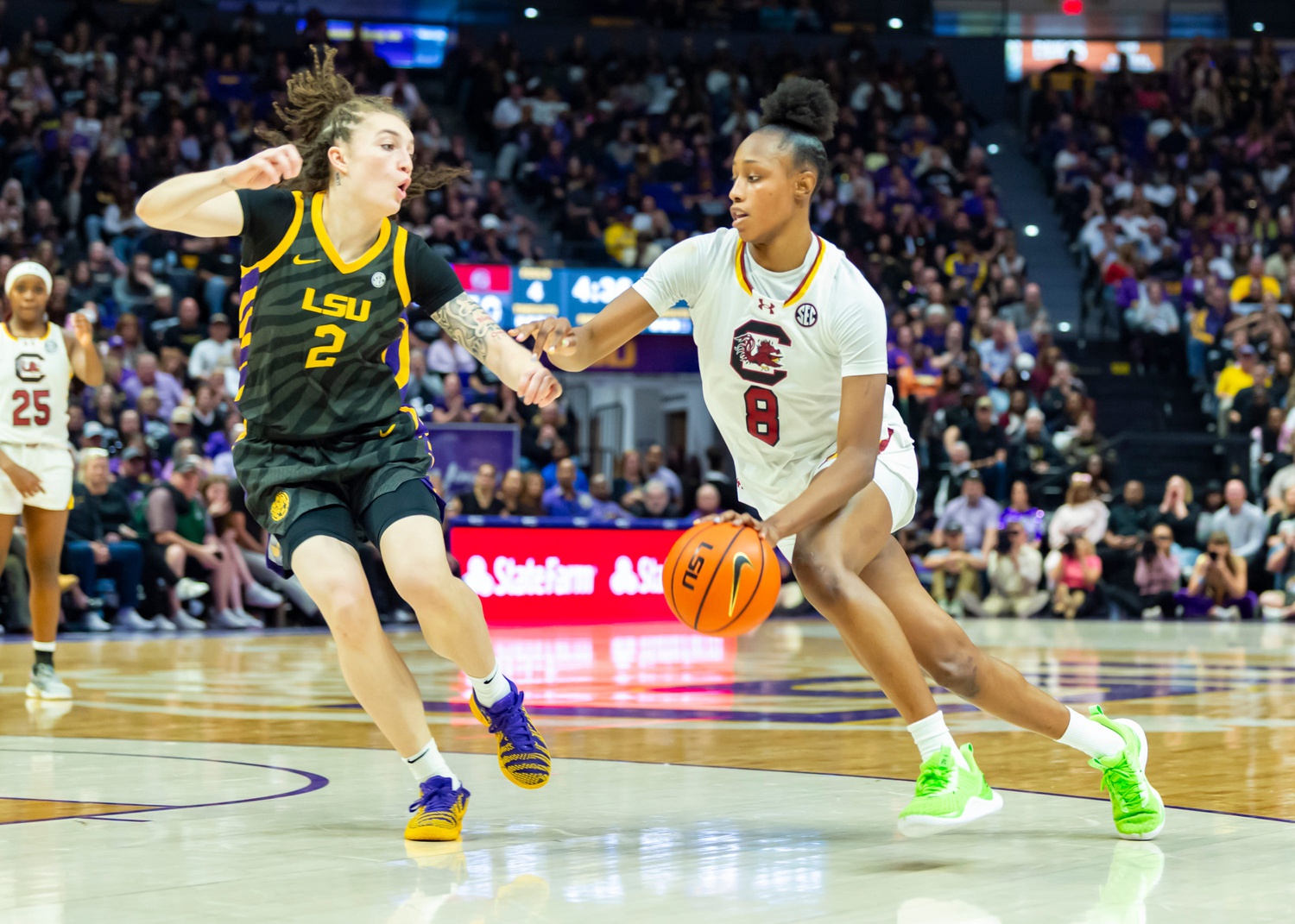 Joyce Edwards 8, LSU Tigers Women’s Basketball take on the South Carolina Gamecocks at the Pete Maravich Assembly Center in Baton Rouge, LA. Saturday, Feb. 14, 2026.