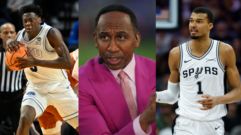 AJ Dybantsa, Stephen A. Smith, Victor Wembanyama.
Source: Imagn Images