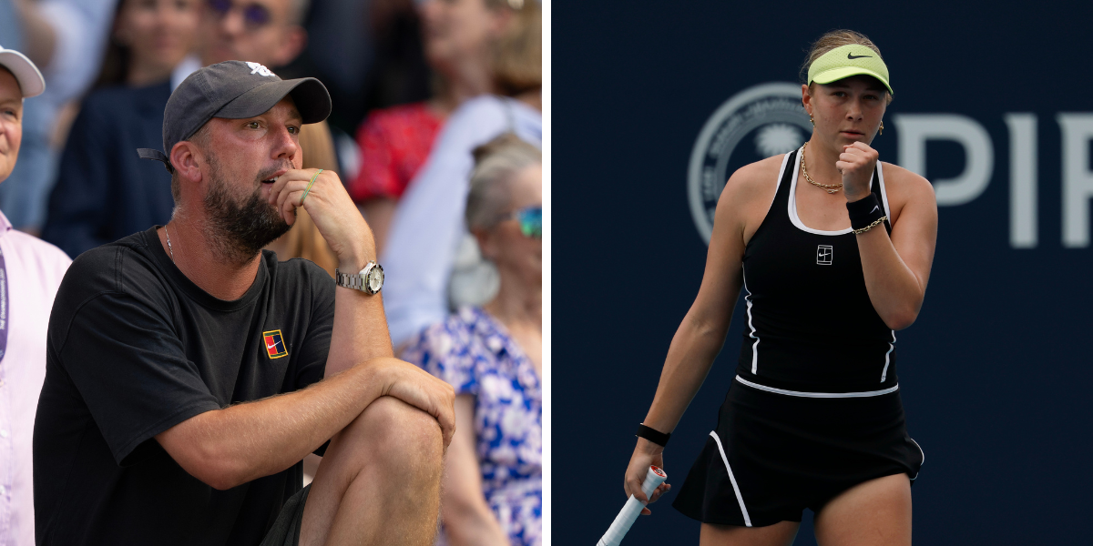 L: Amanda Anisimova, R: Coach Hendrik Vleeshouwers (Source: imagn Images)