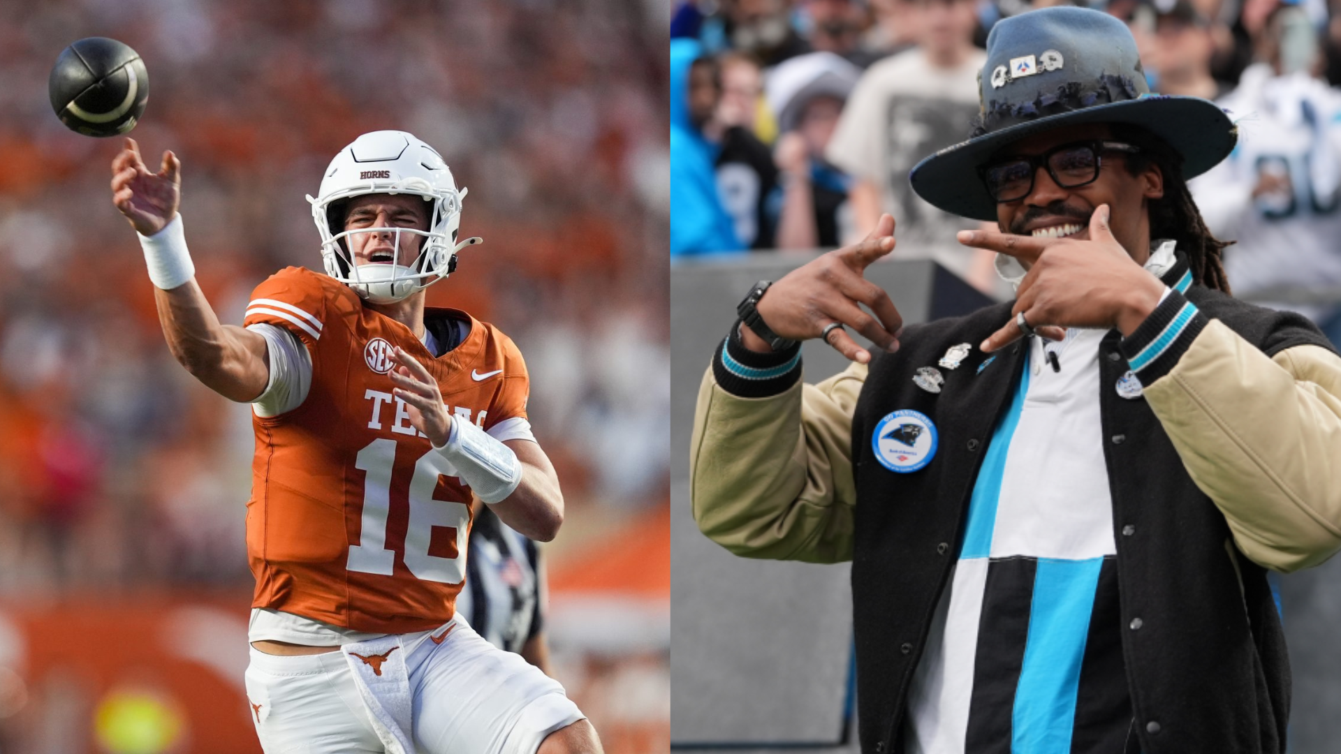 Arch Manning and Cam Newton. - Source: Imagn