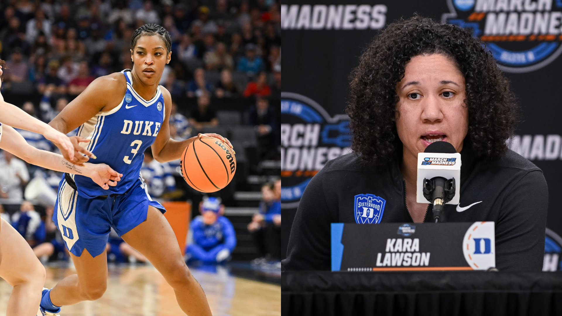 Ashlon Jackson, Kara Lawson.
Source: Imagn Images