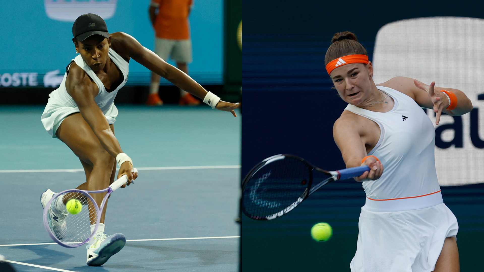 Coco Gauff (L) and Karolina Muchova - Miami Open - Source: Imagn