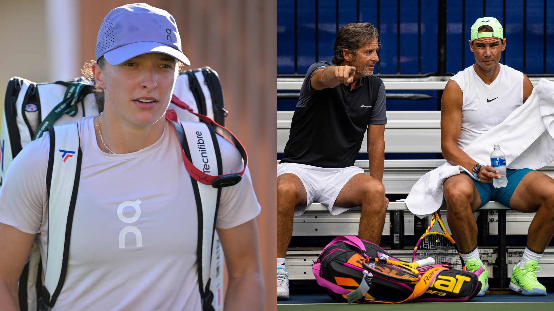 Iga Swiatek (L), Francisco Roig, and Rafael Nadal | Source: Imagn