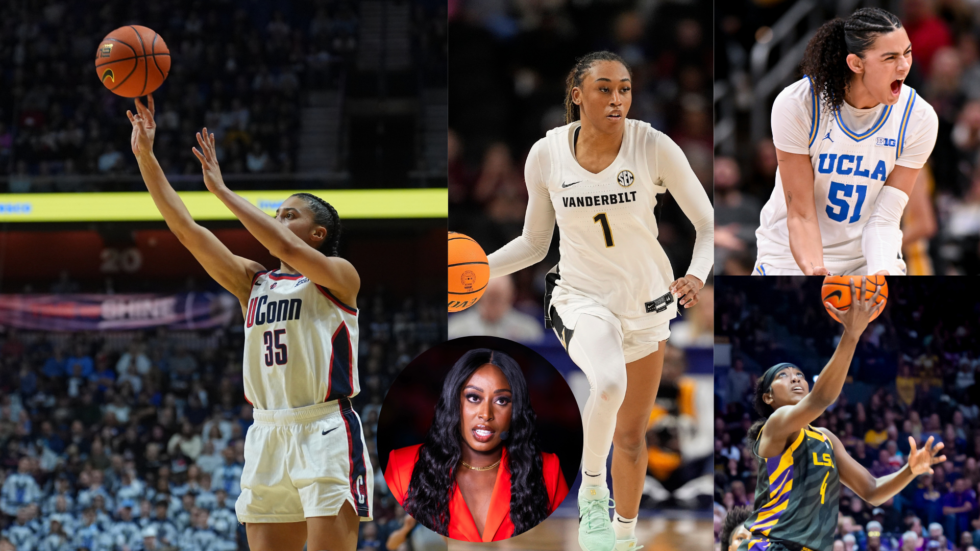 Azzi Fudd, Mikayla Blakes, Lauren Betts, Flau'jae Johnson, Chiney Ogwumike - Source: Imagn