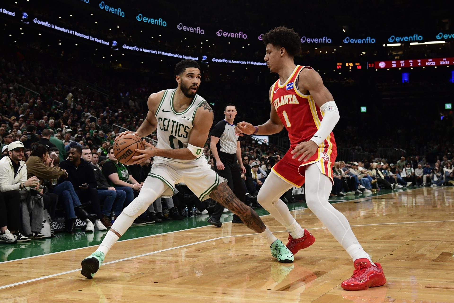 Jayson Tatum and Jalen Johnson - Source: Imagn