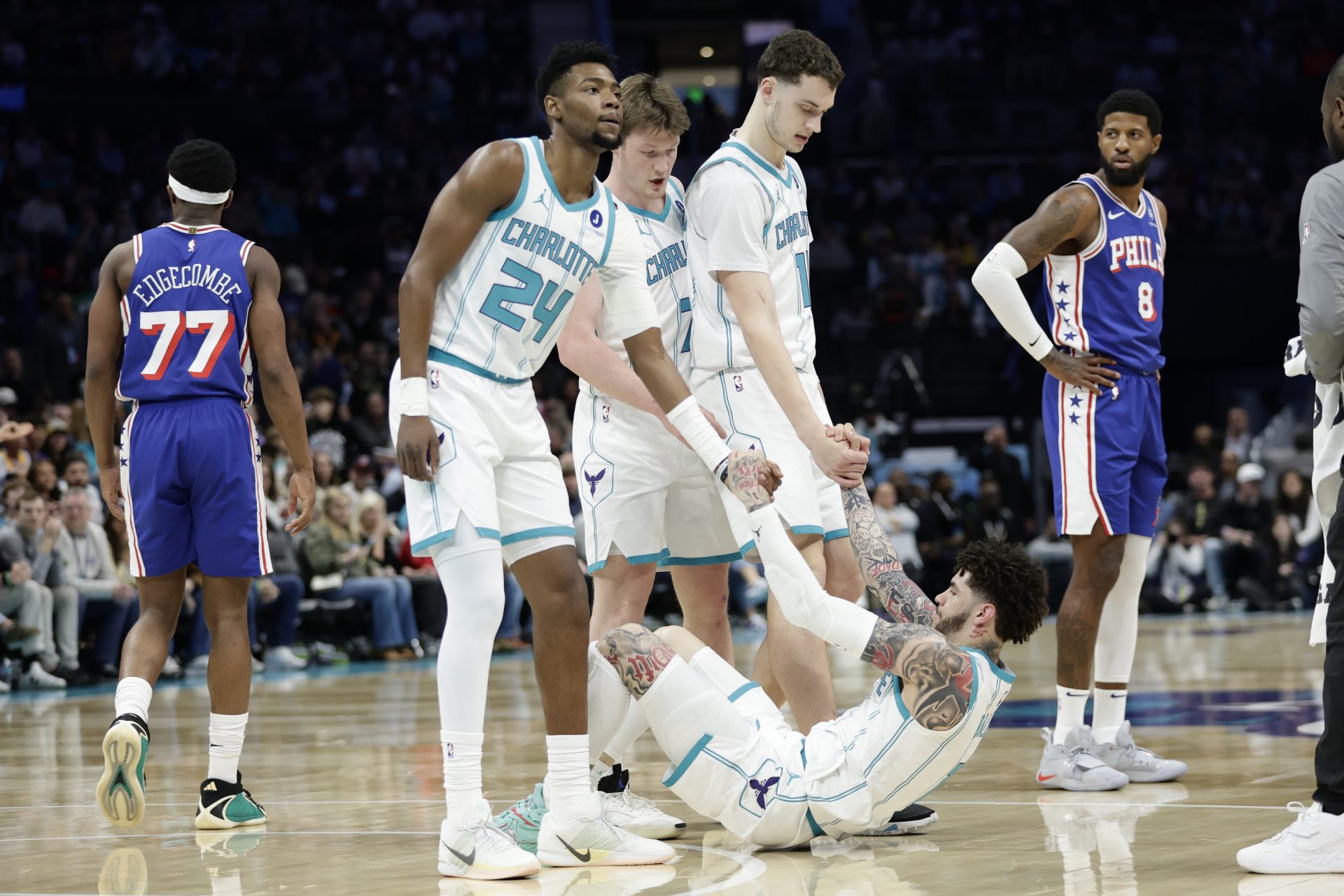 Brandon Miller, Ryan Kalkbrenner, Kon Knueppel and LaMelo Ball - Source: Imagn