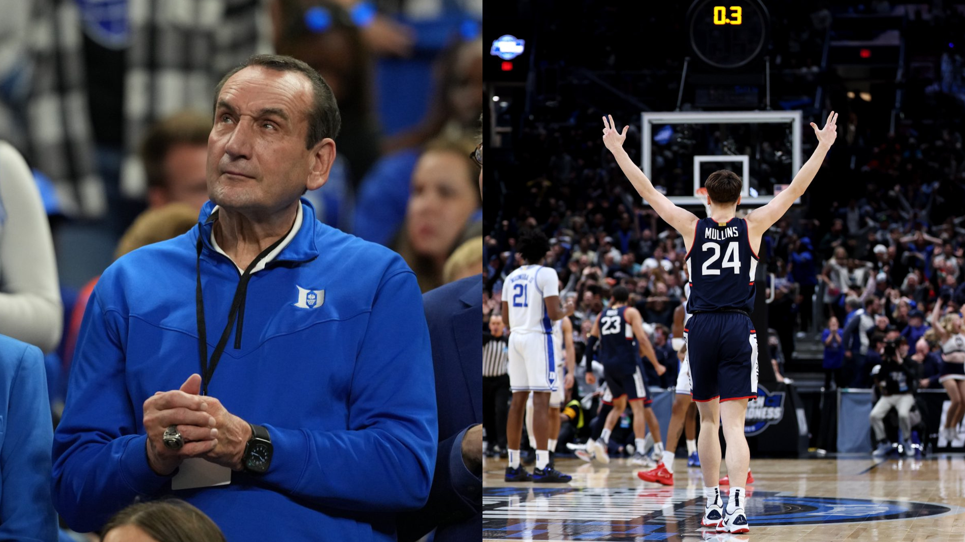 Mike Krzyzewksi and UConn Huskies. - Source: Imagn, Image via @UConnMBB on X/Twitter