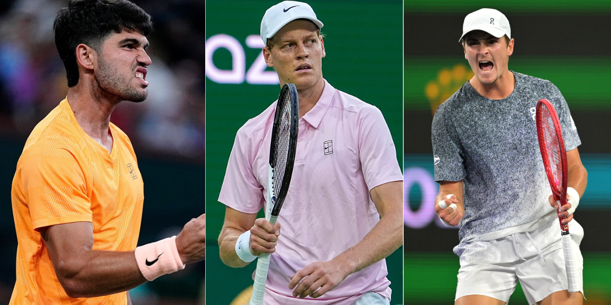 Carlos Alcaraz, Jannik Sinner & Joao Fonseca - 2026 Indian Wells - Source: Imagn
