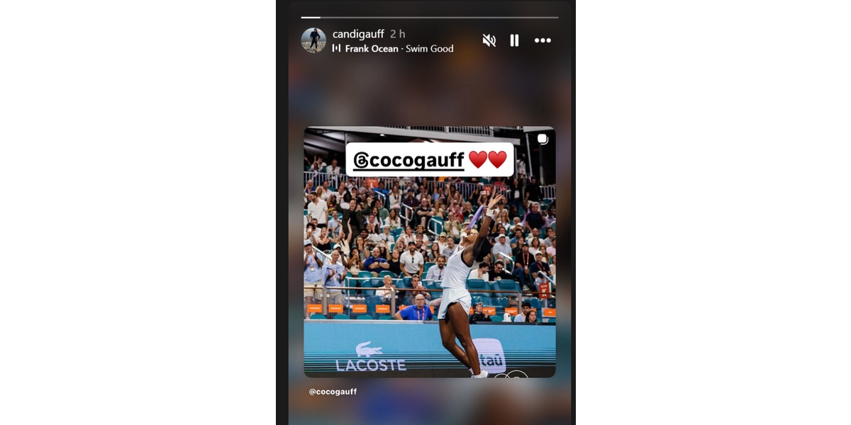 Gauff's mother Instagram story for the American (Image via Instagram/ @candigauff)