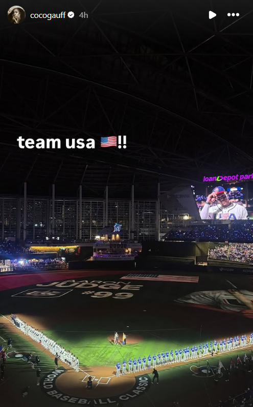 Screenshot from Coco Gauff's Instagram story
