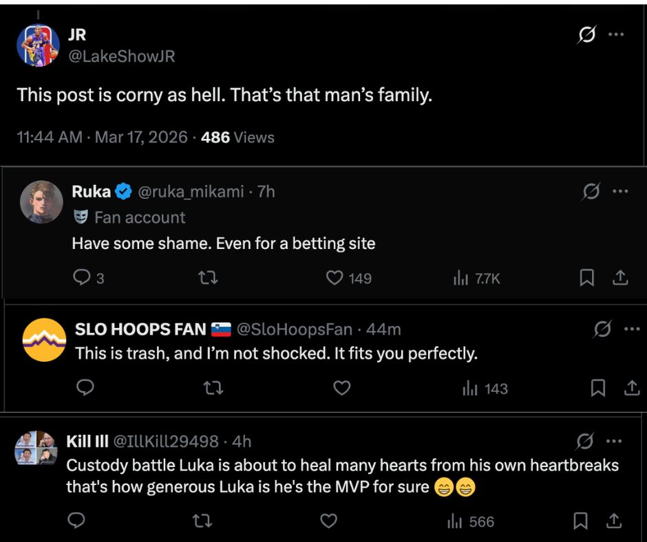 &ldquo;Custody Luka Is MVP", "Corny as Hell&rdquo;: Fans Split as Betting Site Fuels Luka Doncic&rsquo;s Hot Streak With Legal Battle Drama Amid Lakers&rsquo; Winning Run