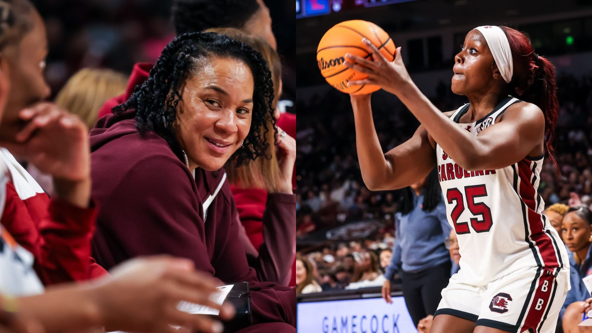 Dawn Staley Pens Heartfelt Message for South Carolina Star Raven Johnson on Special Day: ‘Lobe You’ (Source: Imagn)