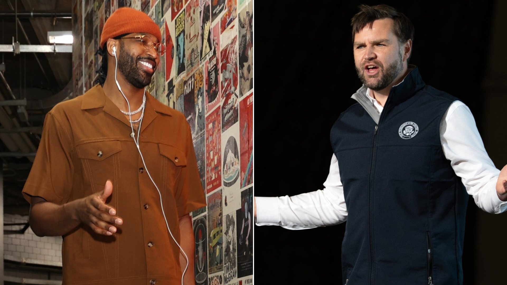 Tristan Thompson and J.D. Vance - Source: Imagn