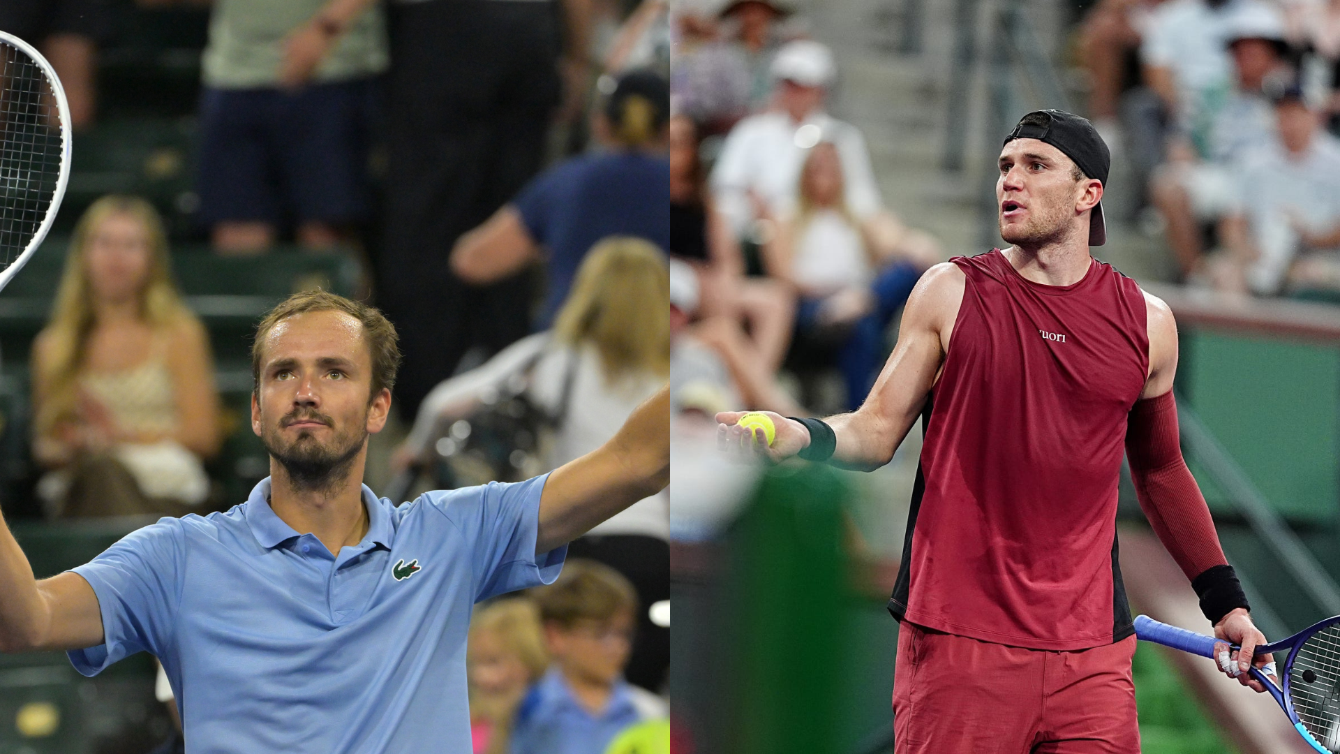 Daniil Medvedev (L) and Jack Draper - Indian Wells | Source: Imagn