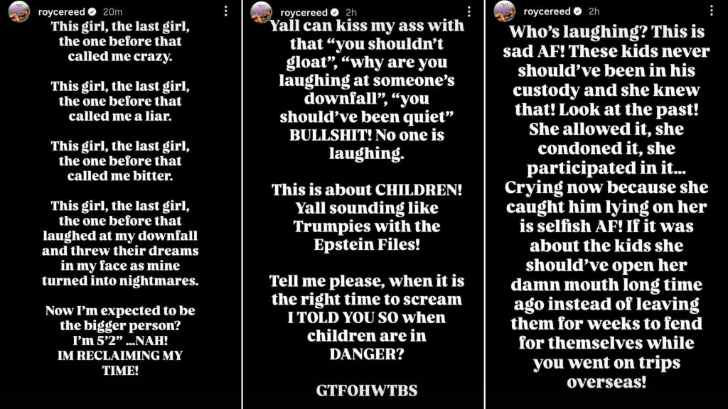 Dwight Howard's ex-wife, Royce Reed's Instagram stories