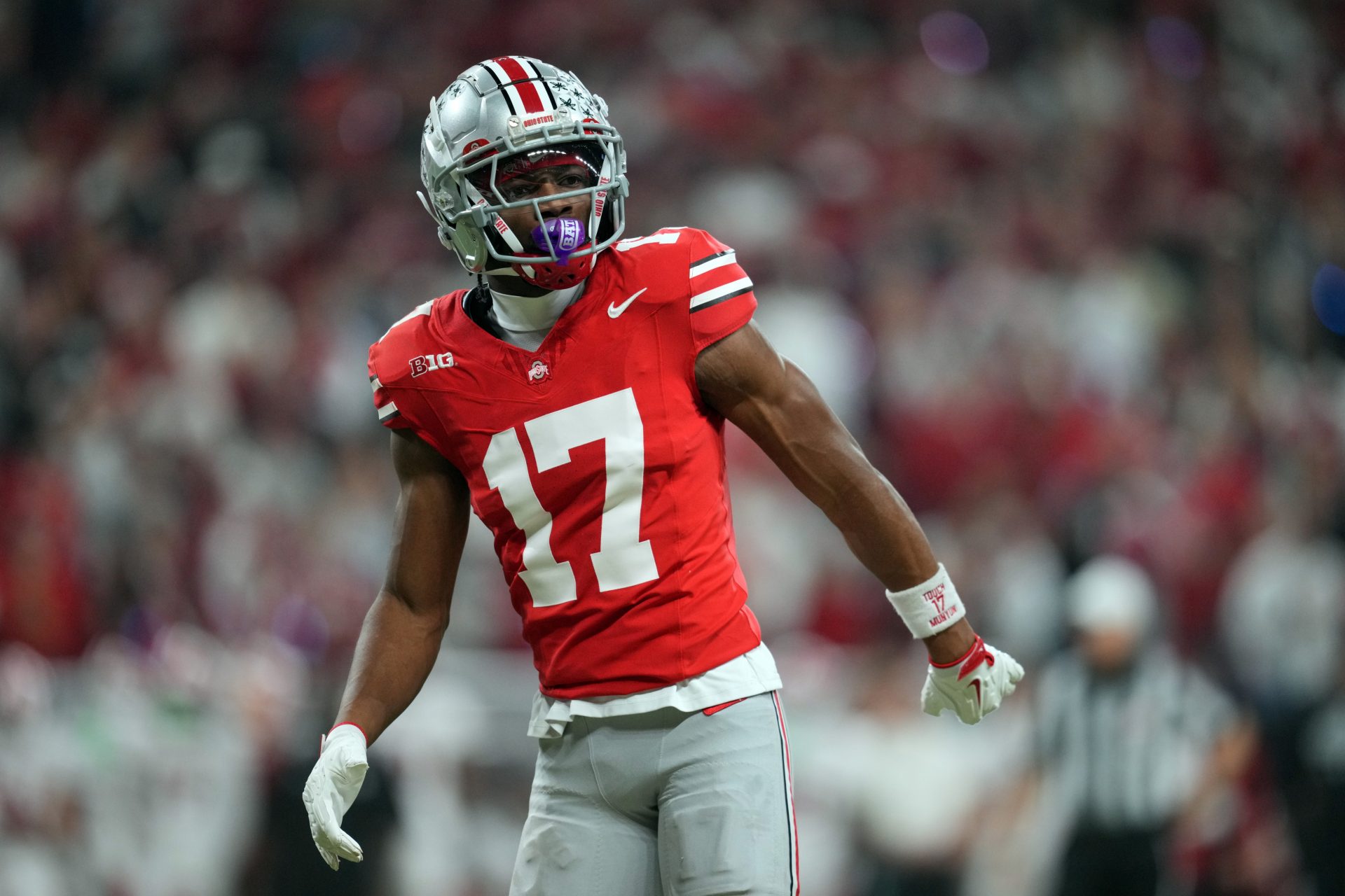 Ohio State Buckeyes vs Indiana Hoosiers, wide receiver Carnell Tate - Source: Aaron Doster-Imagn Images